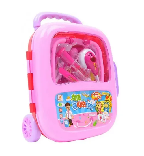 Maleta de juguete set de doctor transportable para niñas y niños