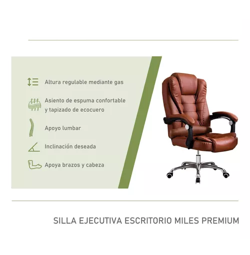 Silla de escritorio Lumax Miles ZGS-959-SA ergonómica color marrón