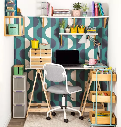 Silla de escritorio con tapizado de tela melange Casaideas color gris