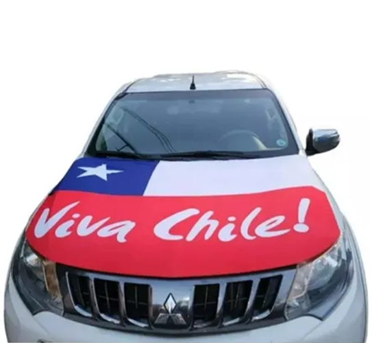 Bandera Chile funda cubre capó ajustable