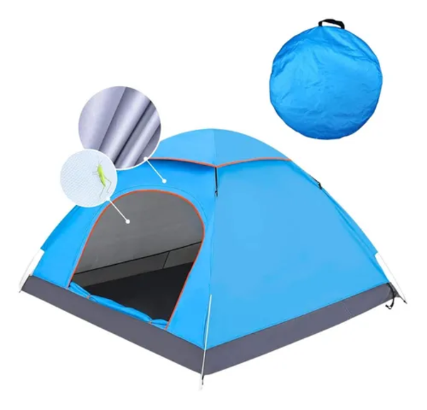 Carpa 2-3 personas instantánea uv color celeste