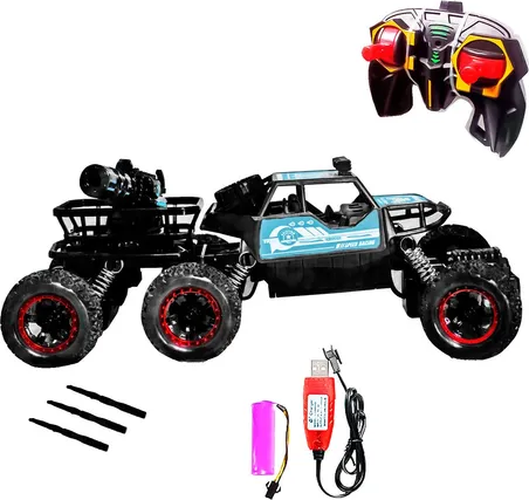Auto rc 6 ruedas 4x4 con cañón 35a