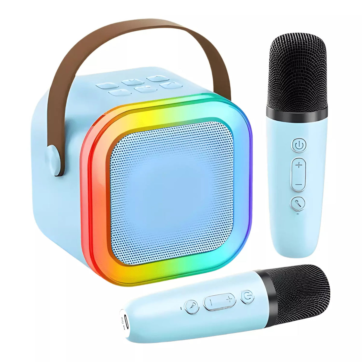 Parlante Karaoke Mti Rgb K12 Portátil 10w Inalámbrico Celeste