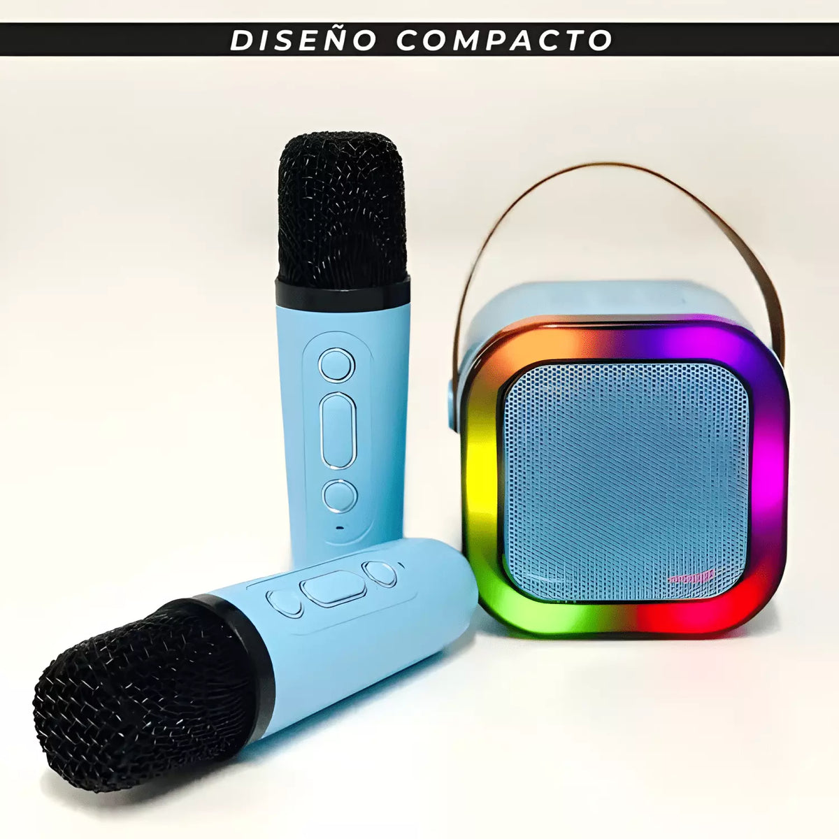 Parlante Karaoke Mti Rgb K12 Portátil 10w Inalámbrico Celeste