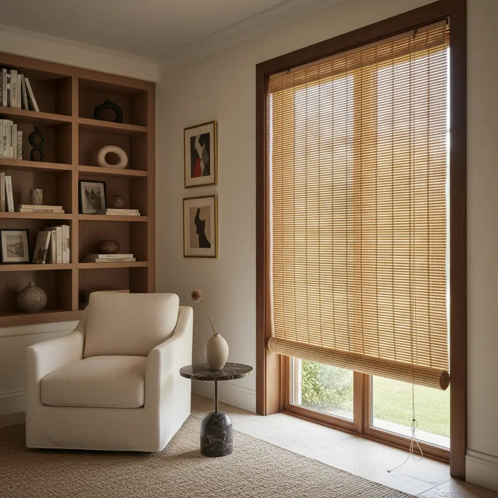 Cortina Enrollable De Bambú 180x200 Decorativa Resistente