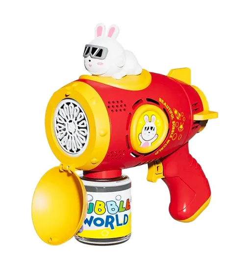 Pistola lanza burbujas LED para niños, líquido de agua