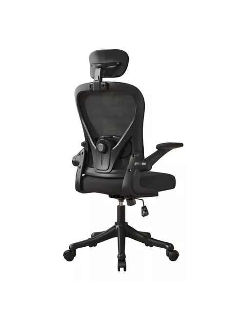 Silla de oficina ergonómica con soporte lumbar ajustable color negro