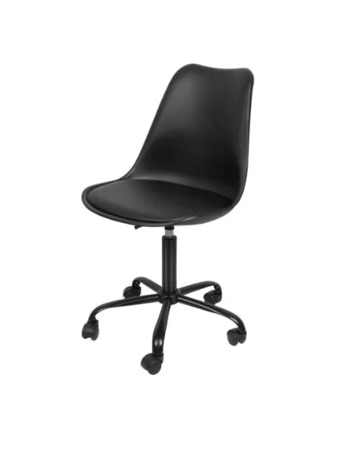 Silla de oficina Big Room Eames con ruedas minimalista color negro