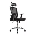 Silla de oficina presidente Ergonomus Delphi base cromada color negro