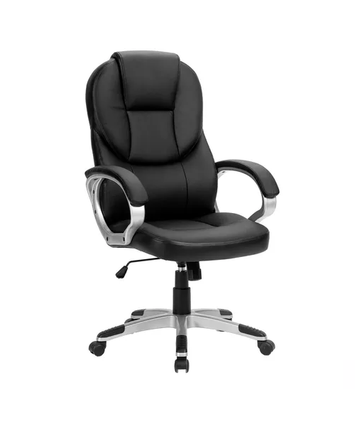 Silla de escritorio ejecutiva Emilia premium cuero color negro