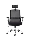 Silla de escritorio Cuba alta con brazo regulable y cabecero negro