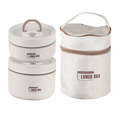 Lonchera doble con aislante térmico 2 niveles color beige