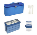 Bolso lonchera térmica y fiambrera, set para niños y adultos, 4 piezas