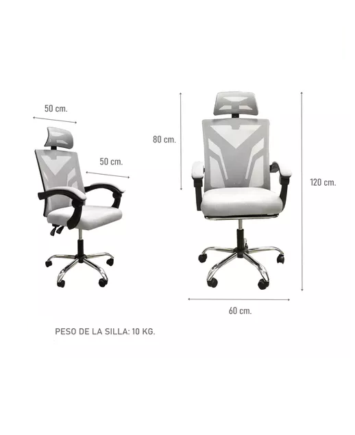 Silla ejecutiva de escritorio ergonómica Lumax Clyde color gris