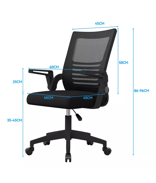 Silla de escritorio Emilia ergonómica acolchada color negro