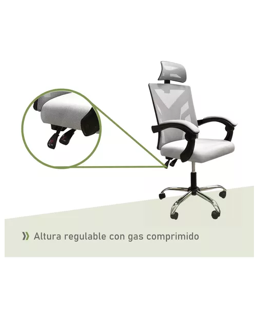 Silla ejecutiva de escritorio ergonómica Lumax Clyde color gris