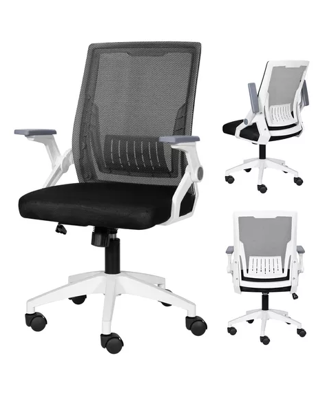Silla ergonómica de oficina Carla giratoria con asiento de memoria negra