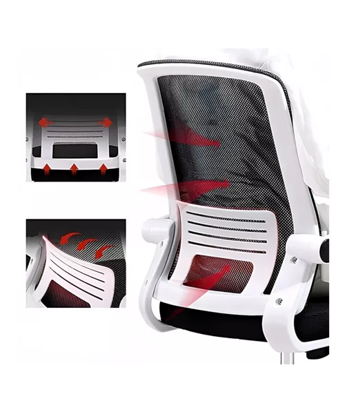 Silla de escritorio Crusec ergonómica con tapizado de mesh negra
