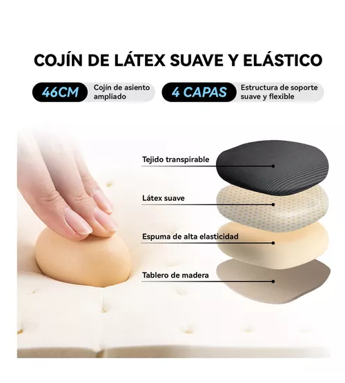 Silla ergonómica de oficina Carla giratoria con asiento de memoria negra