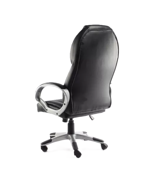 Silla de escritorio ejecutiva ergonómica con tapizado de cuero negro