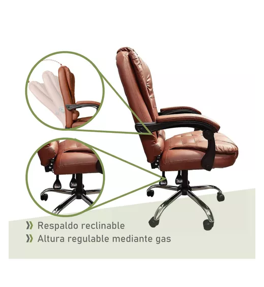 Silla de escritorio Lumax Miles ZGS-959-SA ergonómica color marrón