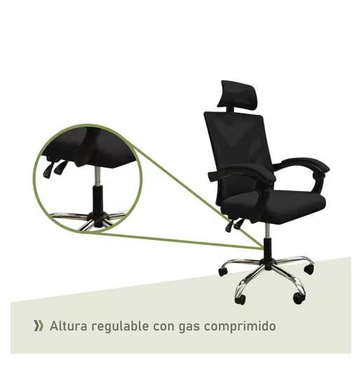 Silla ejecutiva de escritorio ergonómica Lumax Clyde color negro