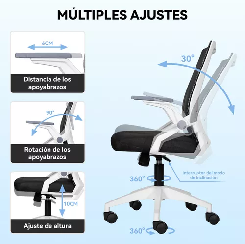Silla ergonómica de oficina Carla giratoria con asiento de memoria negra