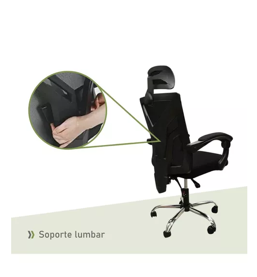 Silla ejecutiva de escritorio ergonómica Lumax Clyde color negro