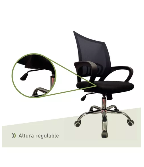 Silla de escritorio ergonómica Lumax Ezri con tapizado de mesh negra