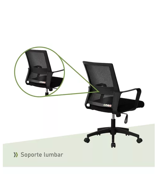 Silla de escritorio oficina Ryan color negro