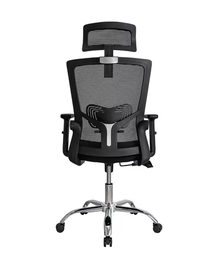Silla de oficina presidente Ergonomus Delphi base cromada color negro
