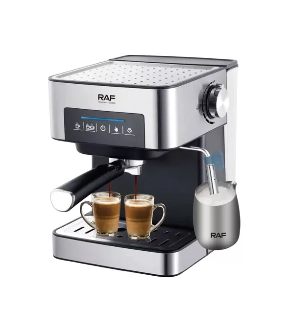 Máquina de café espresso con espumador de leche R.136, color plateado