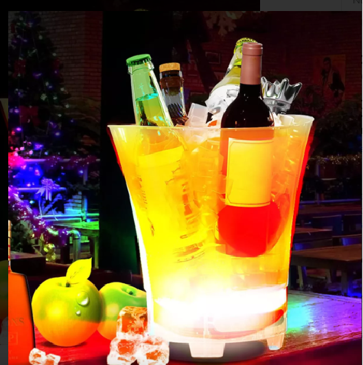 Cubitera Hielera Con Luz Led  Para Fiesta Hogar Bar