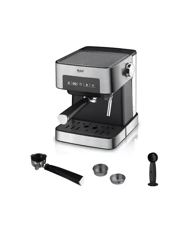 Máquina de café espresso con espumador de leche R.136, color plateado