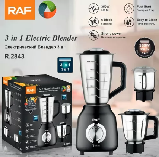 Licuadora jugera taza 3 en 1 acero inoxidable