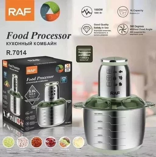 Procesador de alimentos eléctrico 5 litros