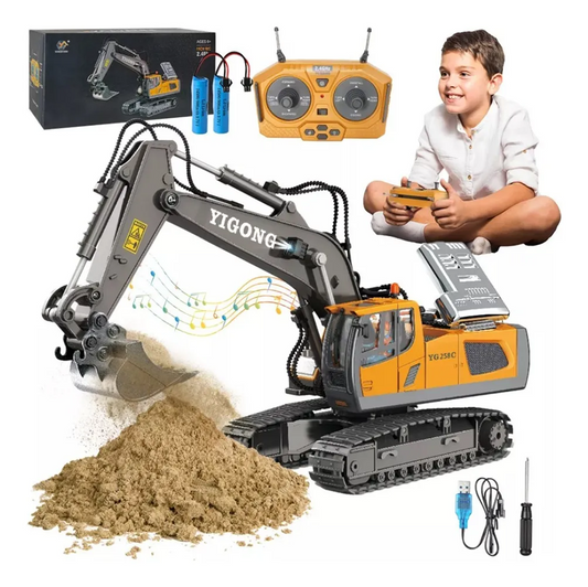 Excavadora rc aleación 1:20 11 canales color negro