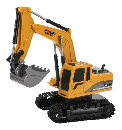 Retroexcavadora rc 1:24 6 canales color amarillo