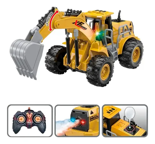 Excavadora Aspor rc brazo eléctrico color amarillo