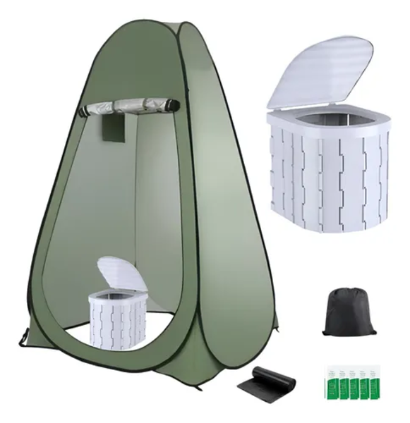 Carpa caseta baño vestidor portátil + inodoro