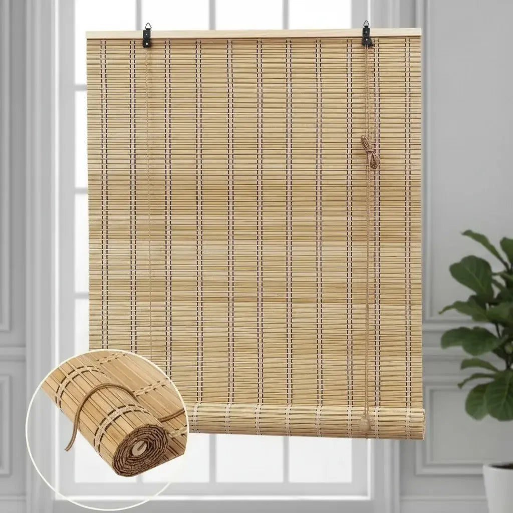 Cortina Enrollable De Bambú 180x200 Decorativa Resistente