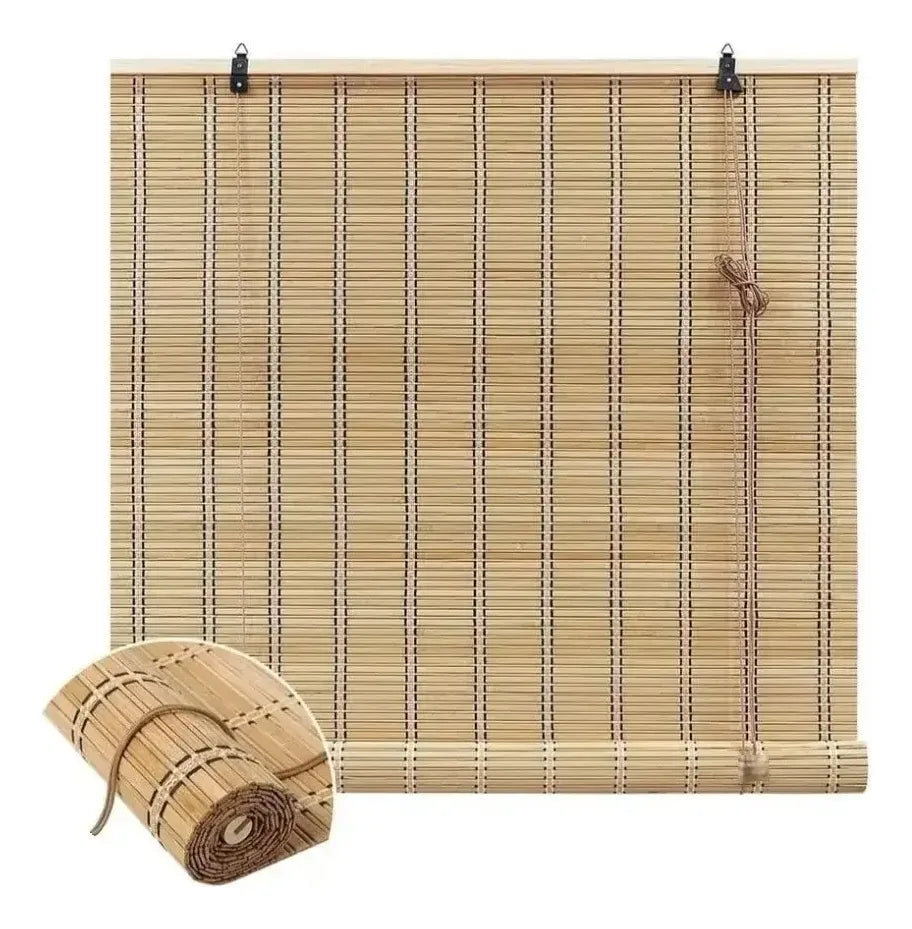 Cortina Enrollable De Bambú 180x200 Decorativa Resistente