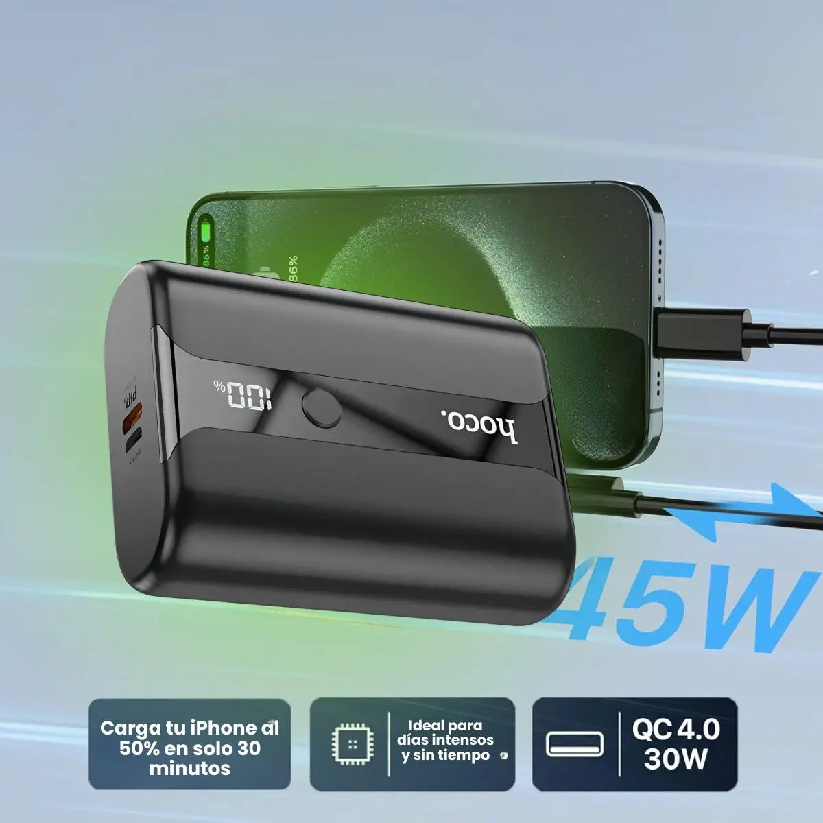 Bateria Externa Power Bank Q3 Pro Pd Qc 3 Compatible iPhone