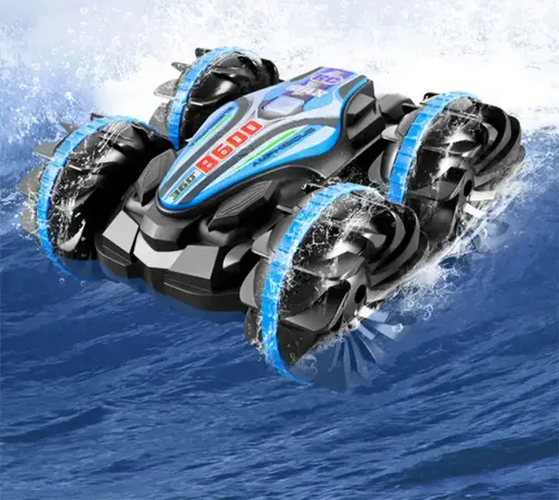 Auto rc anfibio todoterreno azul